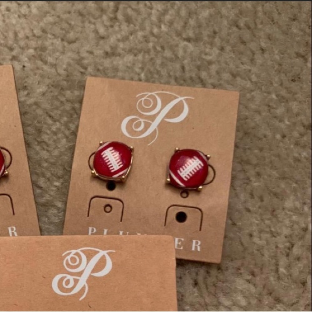 Football Stud Earrings, New